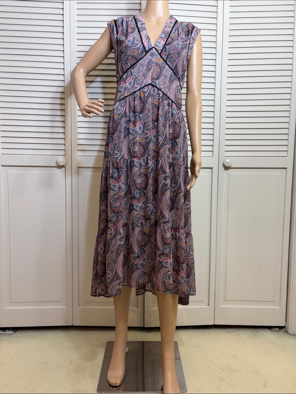 AllSaints Sample Multicolor Paisley Midi Dress Medium
